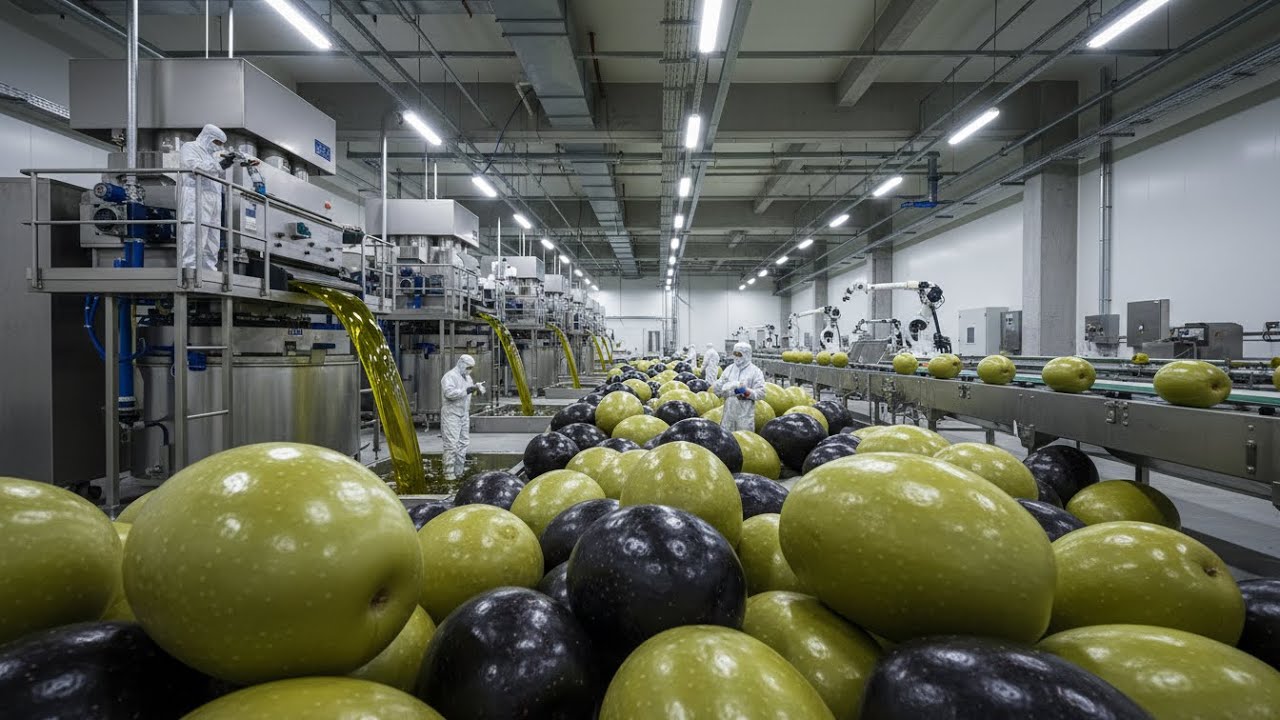 How Olive Oil Is Made | Inside the Olive Oil Factory Production Process