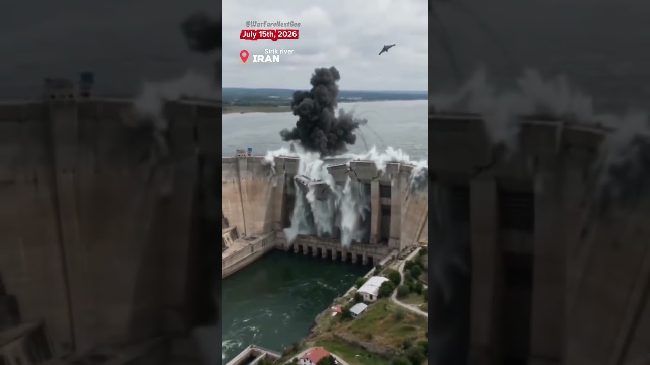 Unseen Footage: Precision Strike on Sirik Dam  #usa #iran #iranwar #russia #Simulation #AirStrike