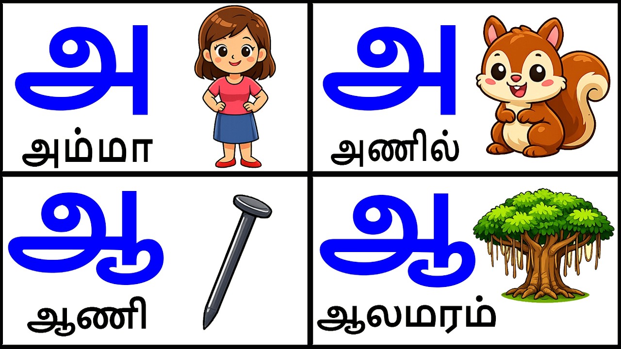 Гласные Aaaaieee/Uyireluthukkal/Тамильские алфавиты для детей/Aaaaieee @Khoshiofficial ​