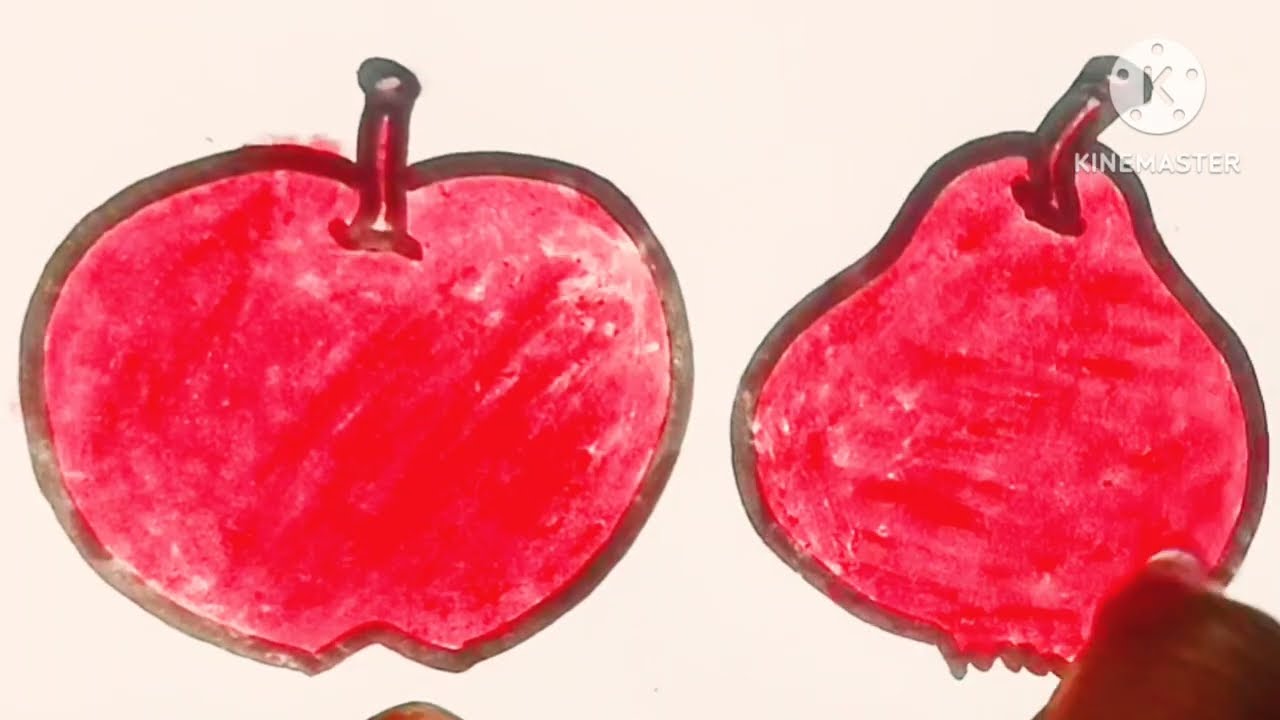 COMO cizim original simple drawing Apple with Badana drawing ll Easy beautiful coloring step by step