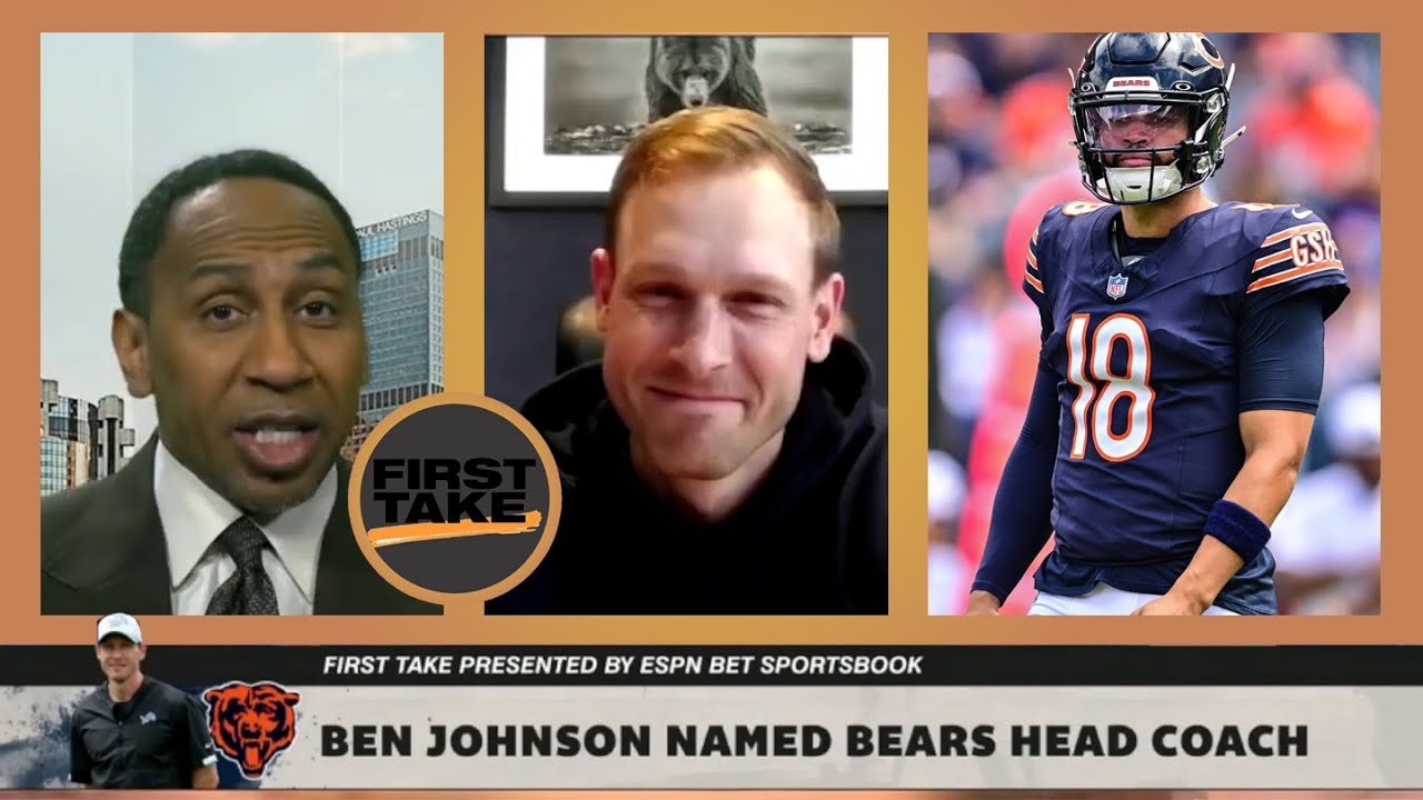 FIRST TAKE | new Bears Head Coach Ben Johnson talks with Stephen A Smith about fixing Caleb Williams
