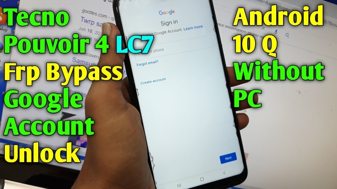 Tecno Pouvoir 4 LC7 Frp Bypass Android 10 Q   Tecno Pouvoir 4 Frp Google Account Remove Without PC