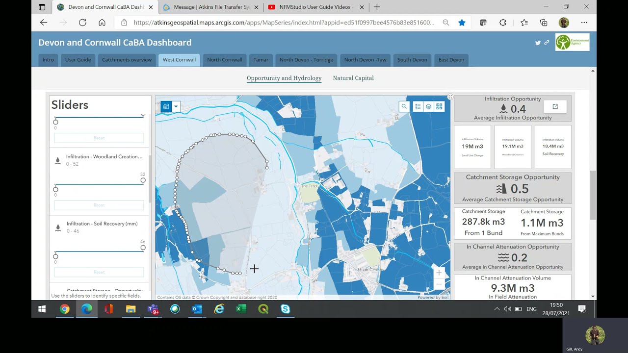 Atkins NFMStudio User Guide Video 5 - Selecting data for the hydrology calculator from the dashboard