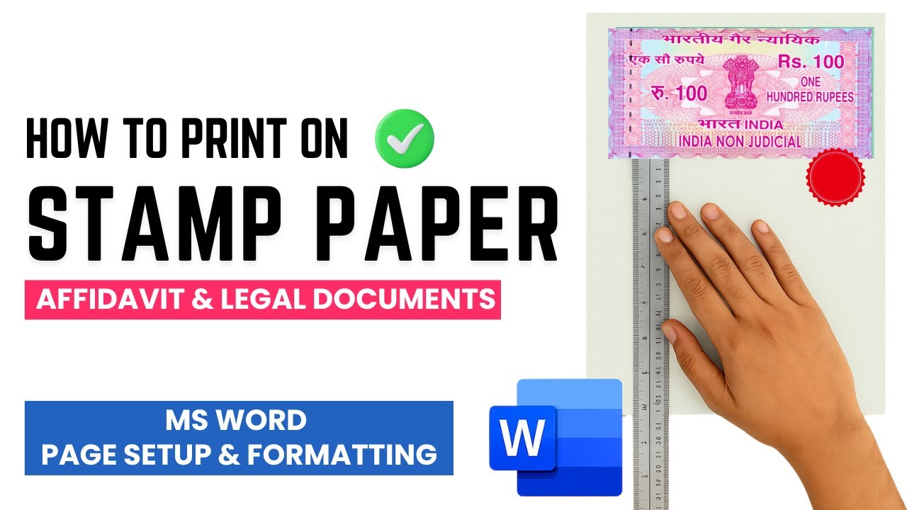 How to Print on Stamp Paper | Affidavit & Agreement | MS Word Page Setup & Formatting