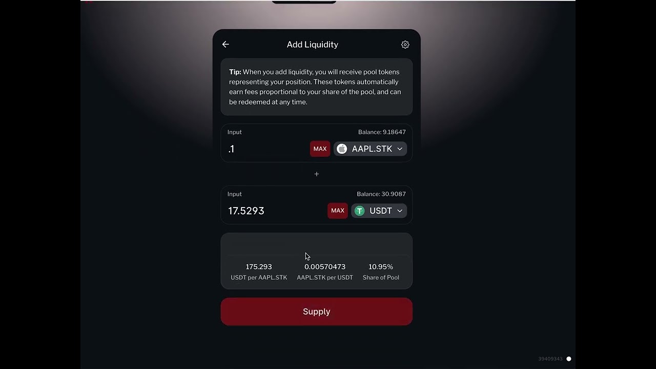 Adding liquidity on a regulated, institutional grade DeFi