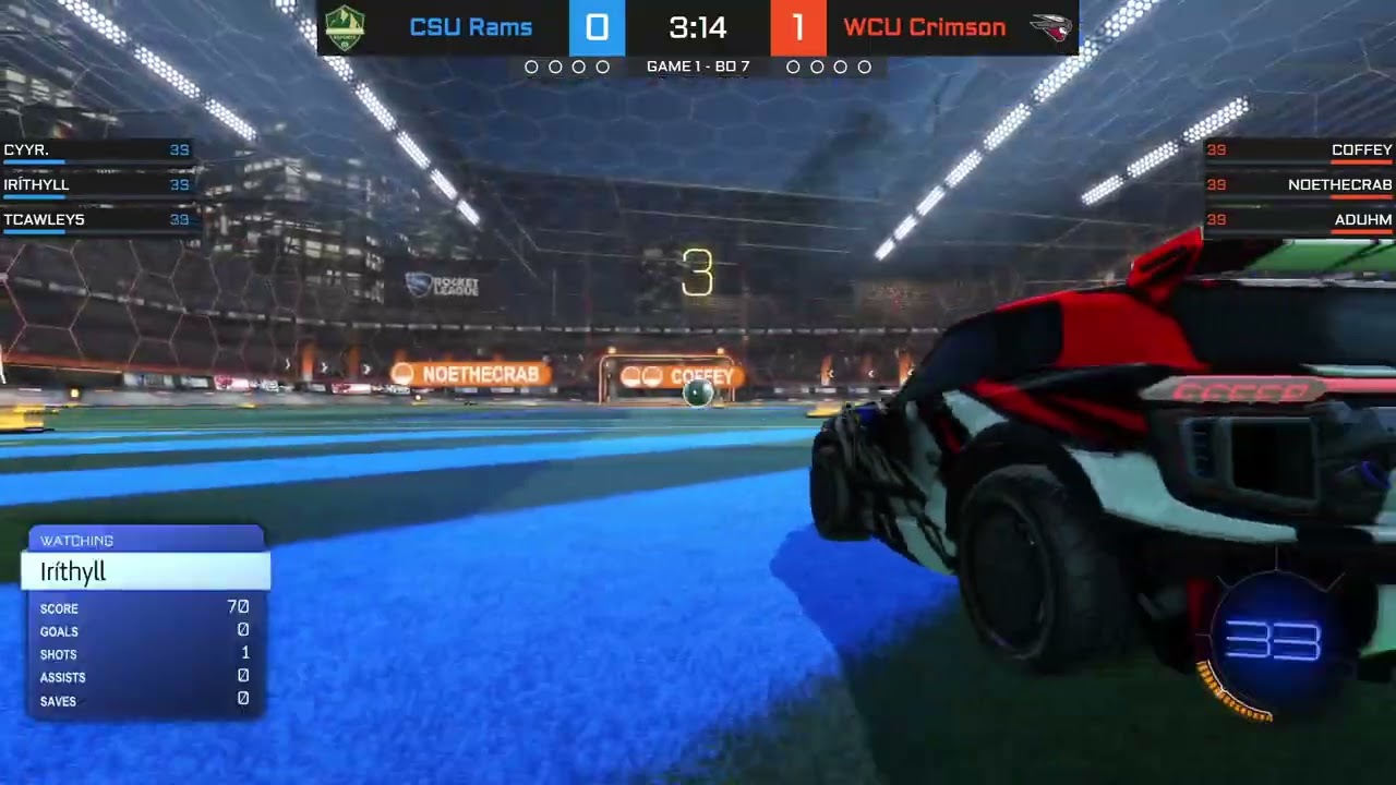 NECC Rocket League Week 2: WCU Crimson vs CSU Rams