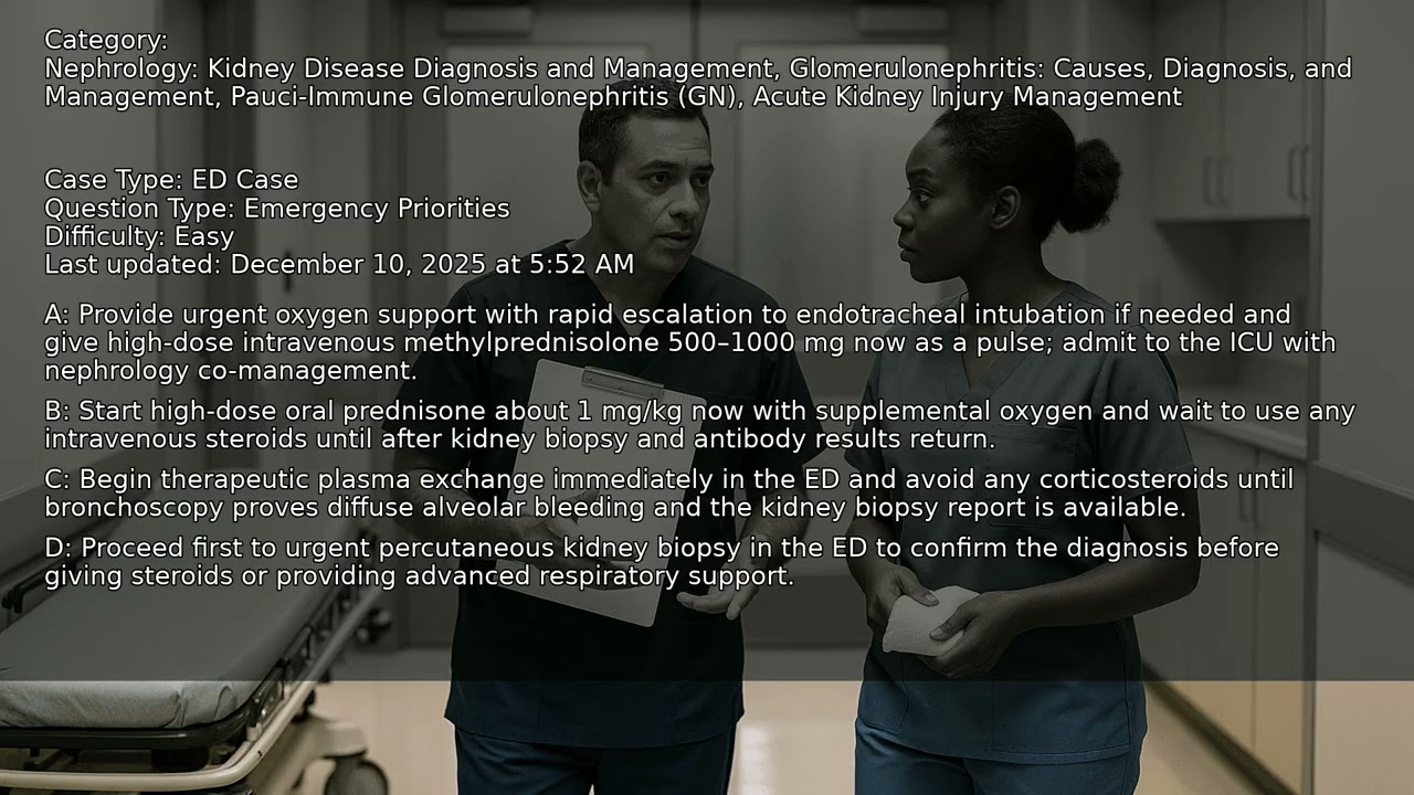 Acute Kidney Injury Management, Pauci-Immune Glomerulonephritis (GN), Glomerulonephritis: Causes, Di