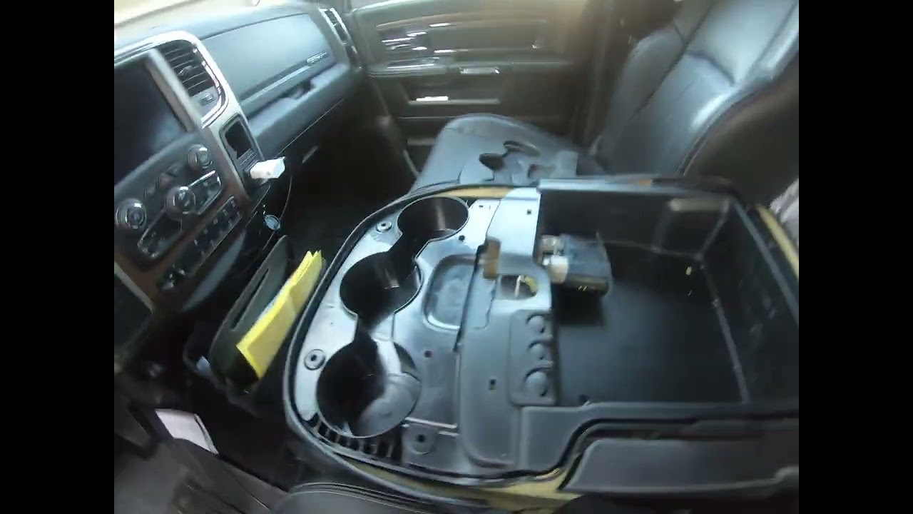 Media Hub removal from center console, 2018 Ram 2500