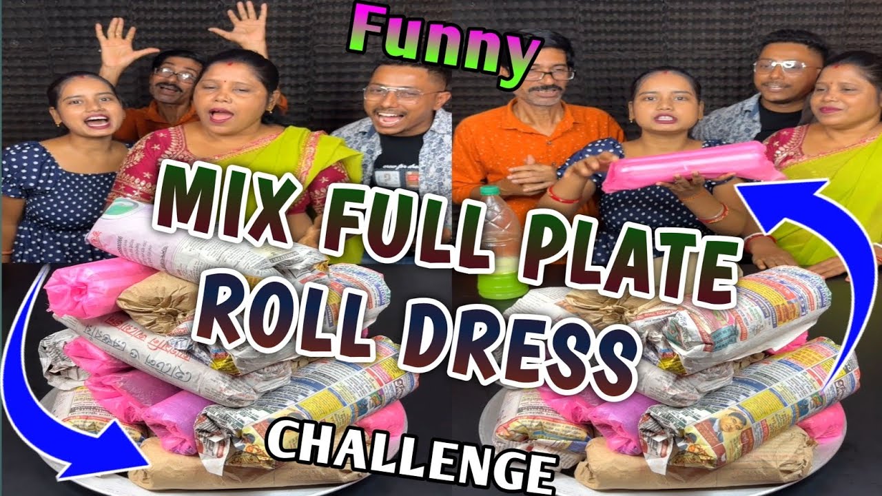 Measureless Mix Full Plate Roll Dress Funny Challenge With Family