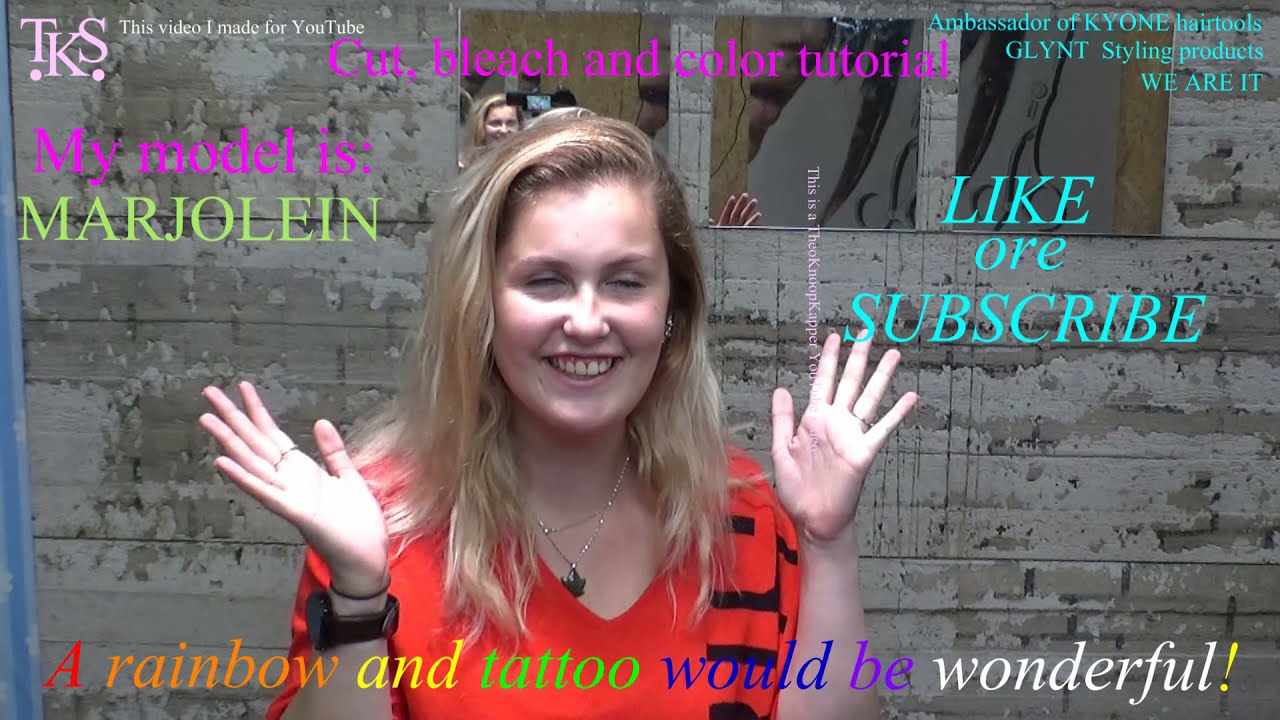 A rainbow and tattoo would be wonderful! Marjolein models cut / color tutorial T.K.S.