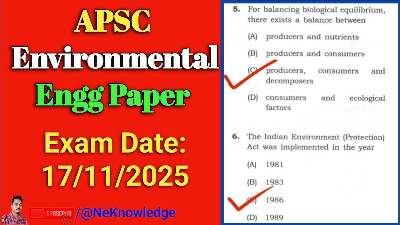 APSC Solved Paper | Environmental Engineering paper| apsc pyq answer