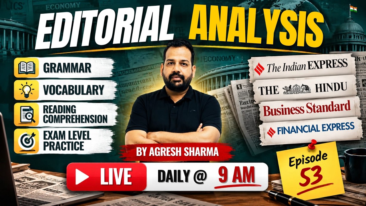 The Hindu Editorial Analysis | Episode 53 | English for Bank Exams | Agresh Sharma