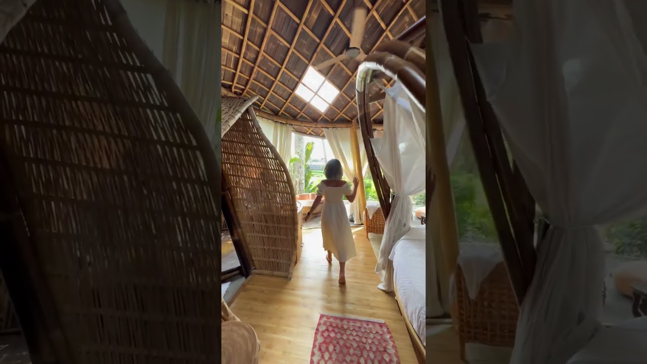 We stayed at this BAMBOO House in Bali, Indonesia #shorts