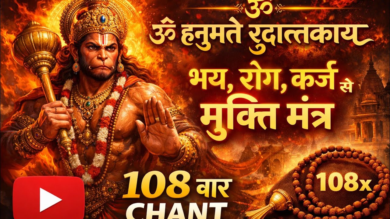 ॐ हनुमते रुद्रात्मकाय – भय, रोग, कर्ज से मुक्ति मंत्र/Hanuman mantra negative energy removal/