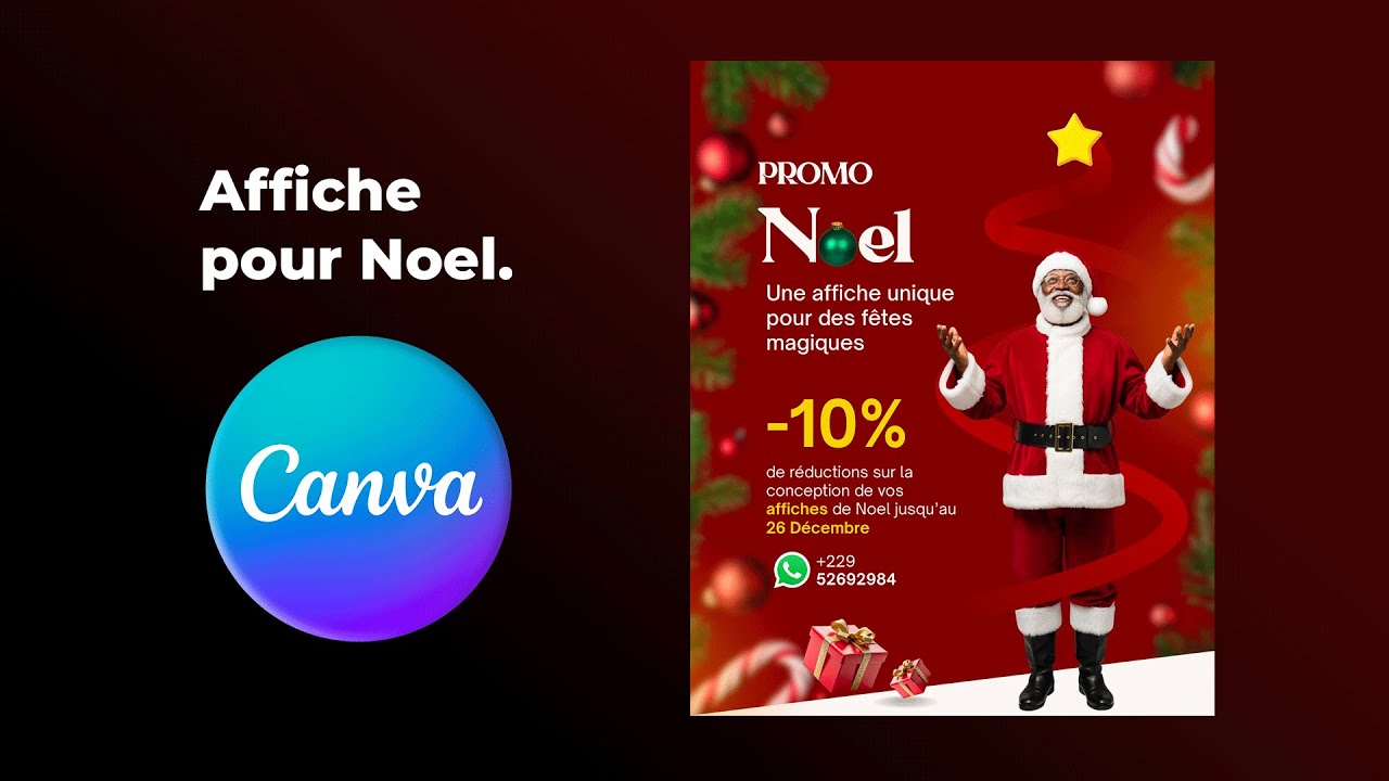 J29 - Challenge Design Canva | Créer une Affiche pour les PROMOTIONS de Noel | Affiche Canva