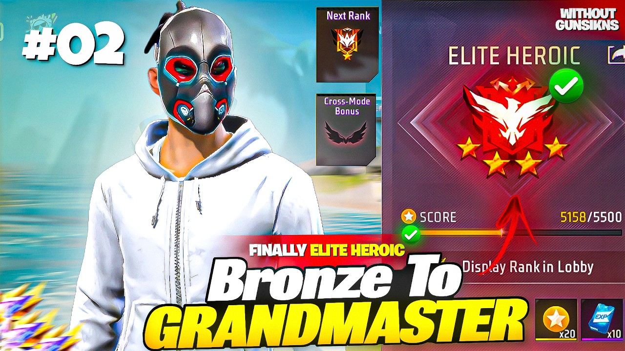 &ldquo;Finally Reached Elite Heroic 💀 Level 1 ID | No Gun Skin Challenge ☠️ Ep-02 #freefire #grandmaster 