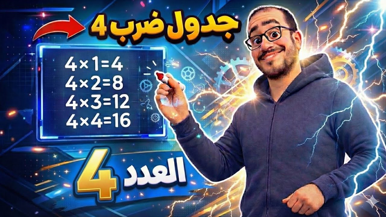 أسهل شرح لجدول ضرب 4 | مش هتنساه بعد النهارده