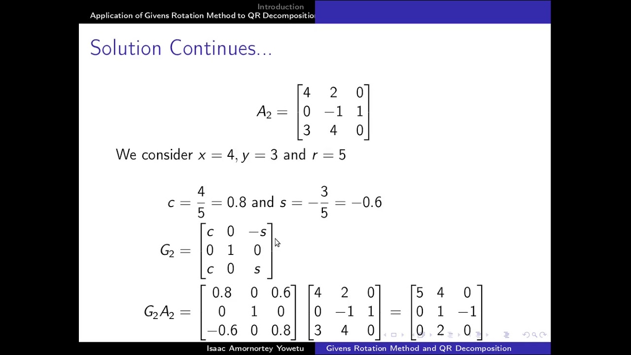 Givens Rotation Method