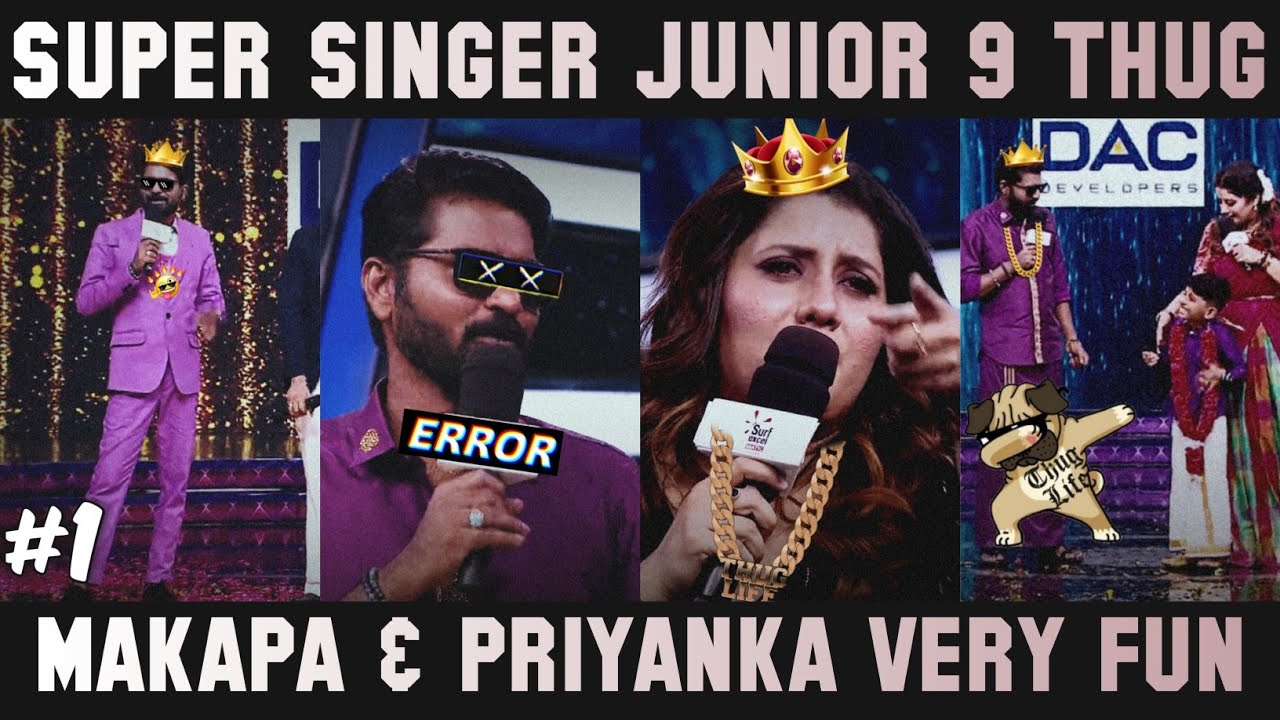 Makapa & Priyanka ( Thug Life & Troll ) Part 1 Super Singer Junior S9 Comedy - Hey Vibez