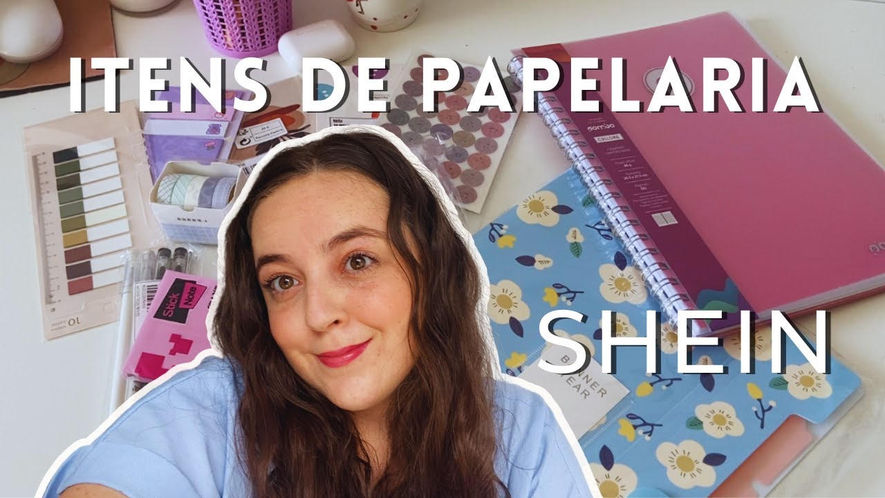 Comprei MATERIAL ESCOLAR na SHEIN | Unboxing itens de papelaria 📌🥰