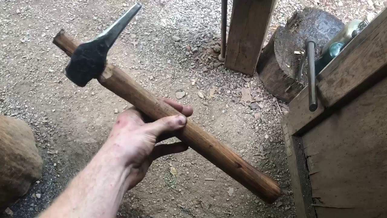 Forging a hammer eye punch without a hammer eye punch....also forged in fire.