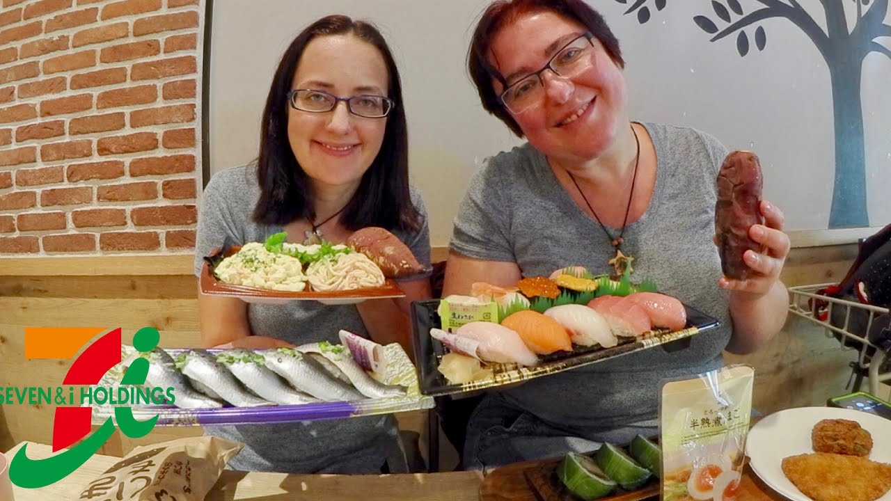 Суши в супермаркете «7-11 Food», Токио, Япония | Гей-семейный мукбанг (먹방) - шоу с едой