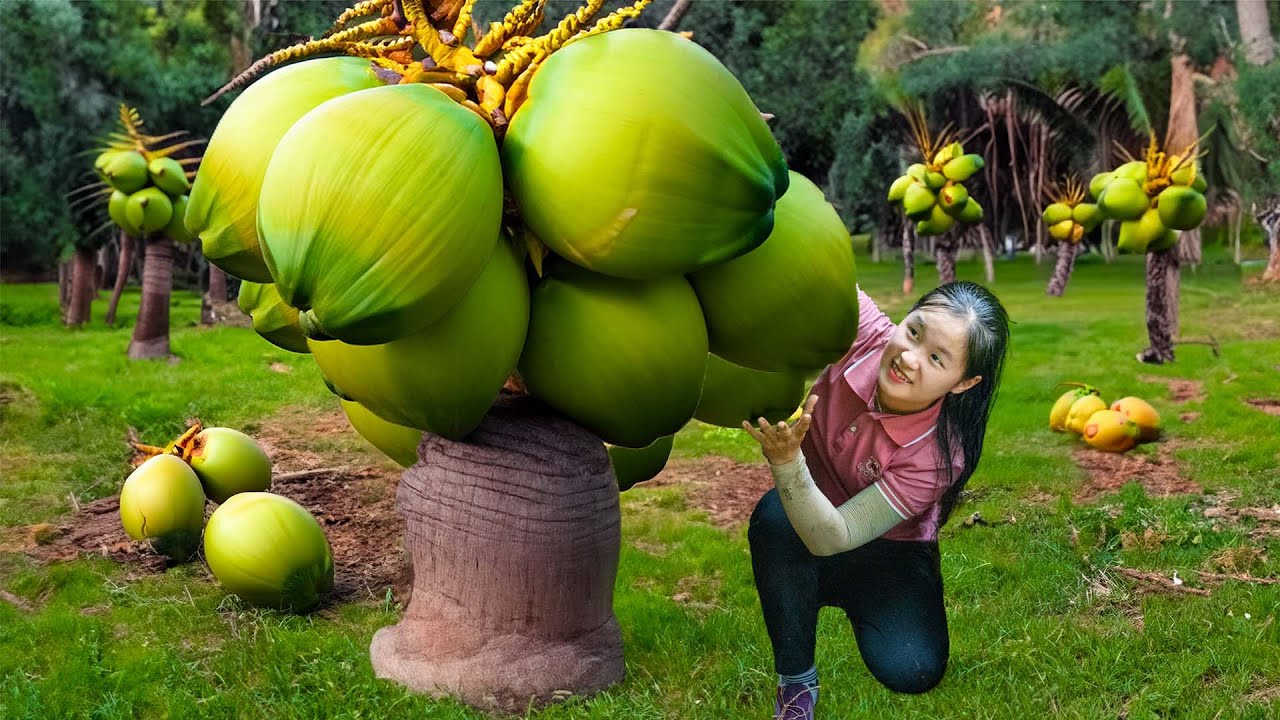 Harvesting Coconut Fruits Goes to the market sell - Cooking and Farming |  Tieu Tam Daily Life