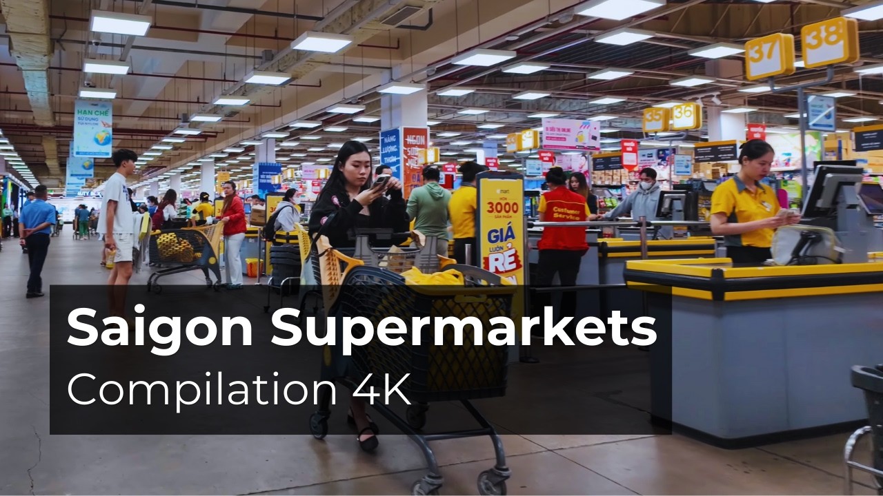 Saigon Supermarket Walks 4K | EMART, AEON Tân Phú, WinMart, Lotte Mart