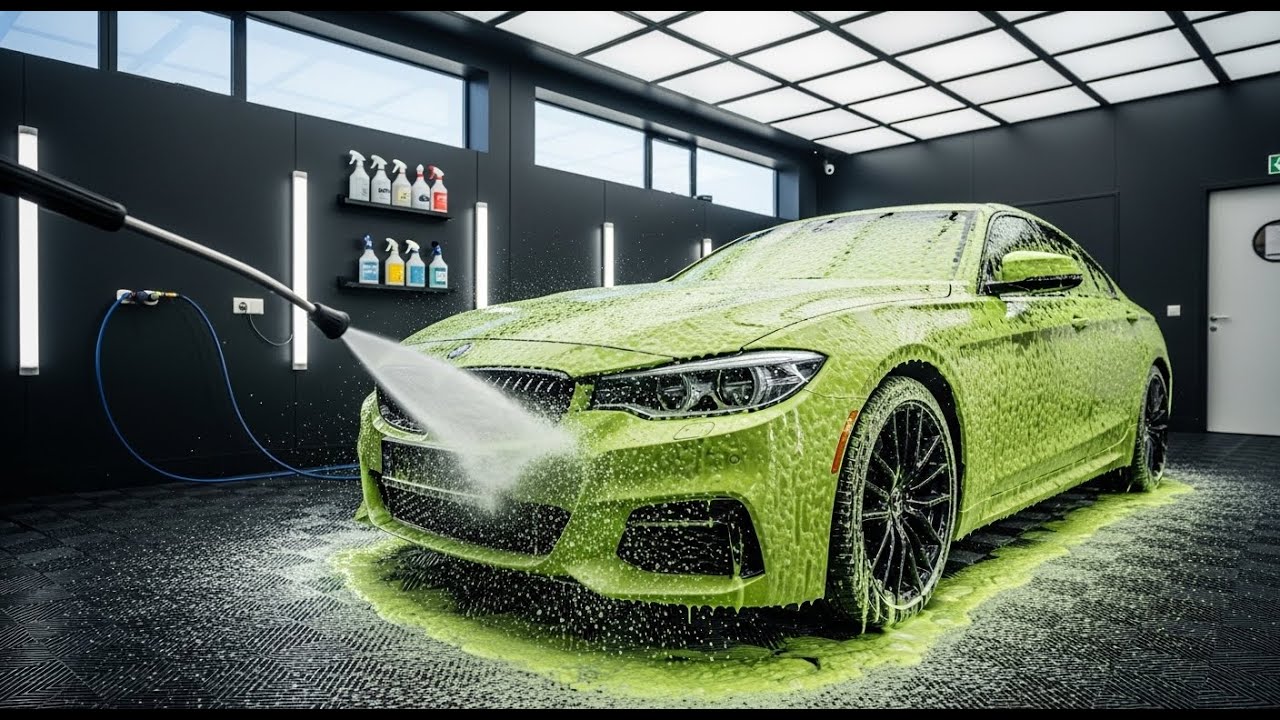 Satisfying Green Foam Car Wash | Deep Cleaning Auto Detailing ASMR