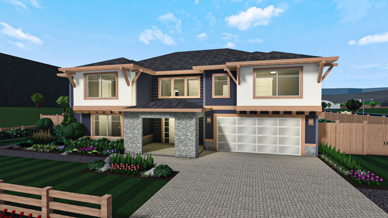 Bloxburg: Contemporary Family House SpeedBuild Part 1 | Roblox Bloxburg | 512k