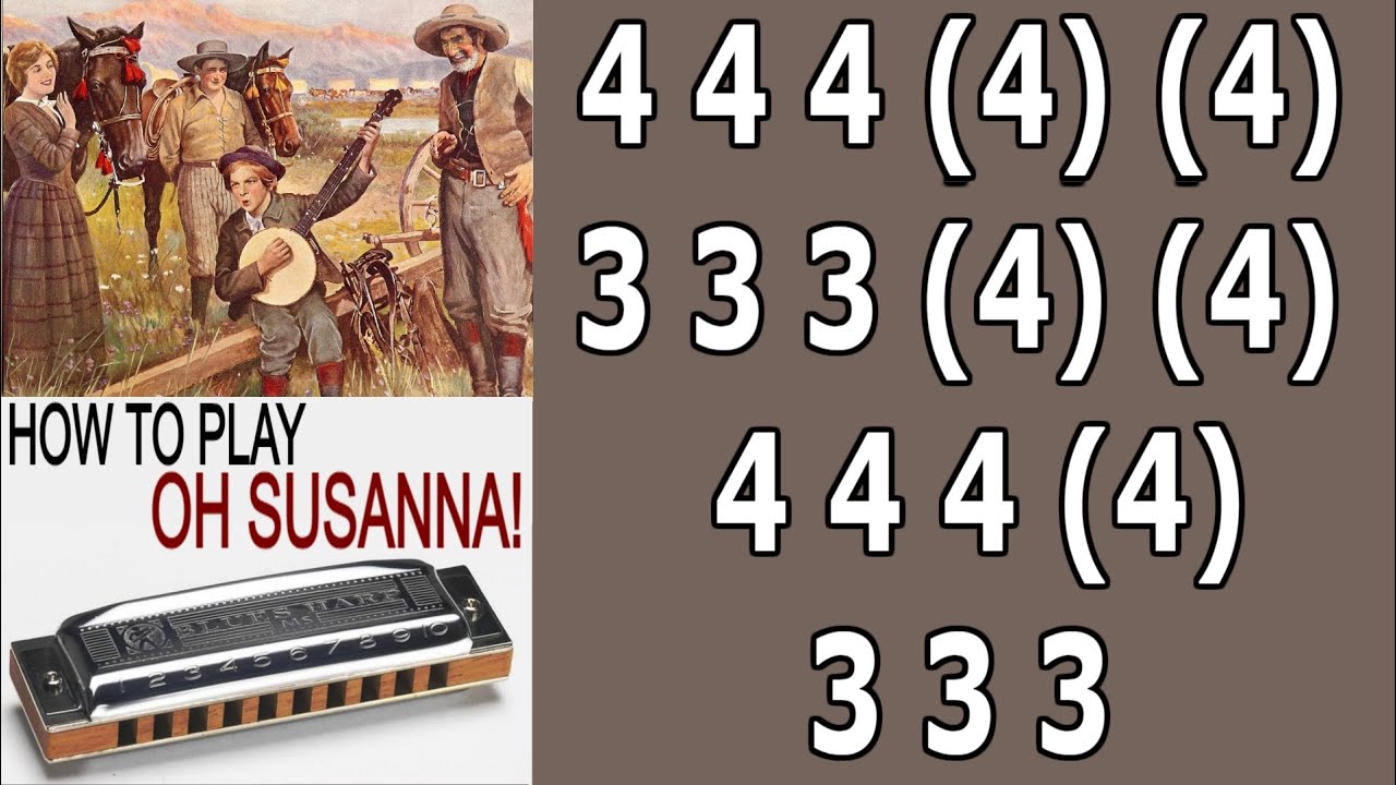THE BEST SONG FOR BEGINNERS, OH SUSANNA HARMONICA (C DIATONIC), ARMÓNICA C, MUNDHARMONIKA, GAITA