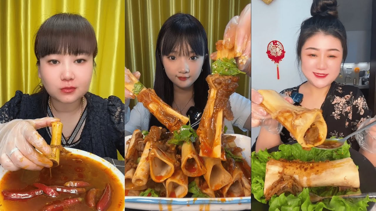 Mukbang Food Eating Show | Red beef bone marrow | Beef Bone Marrow Challenge #26(P97-100)