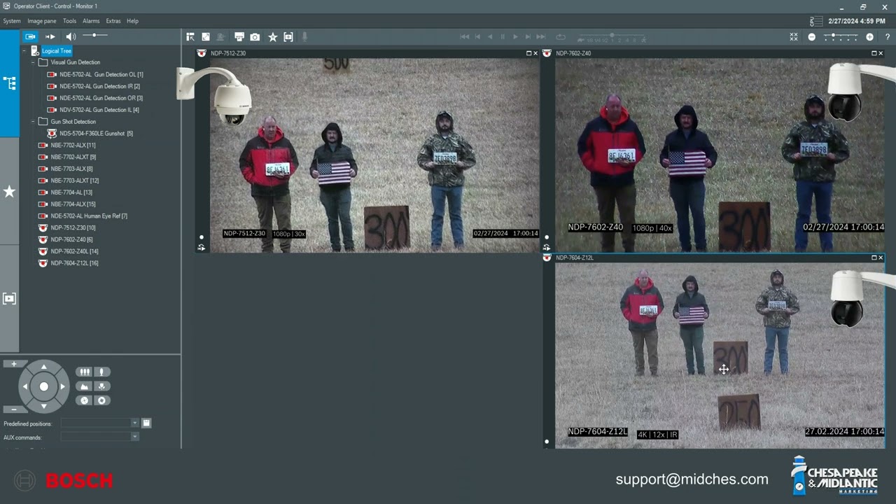 Bosch AUTODOME 7100i (IR) (Gen6) Imaging Demonstrations and Comparisons