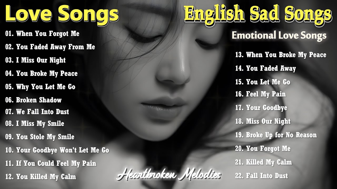 Broken Heart Songs - slow sad pop, emotional love, heartbreaking melodies, soft electronic Ballads