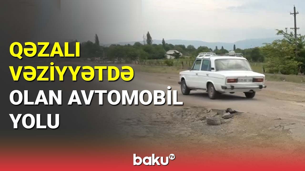 Ağstafada hər gün yüzlərlə avtomobilin keçdiyi qəzalı yol