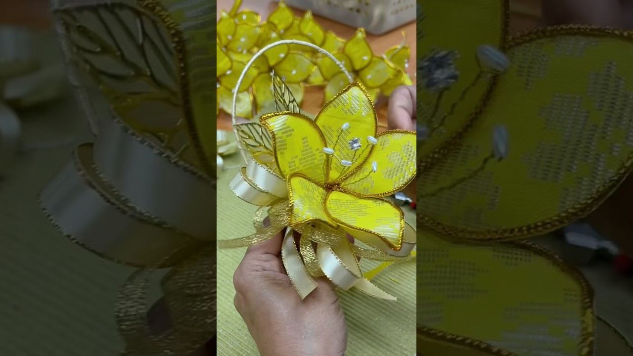 Cara Merangkai Bunga Gantung Songket (lily) | DIY bunga songket