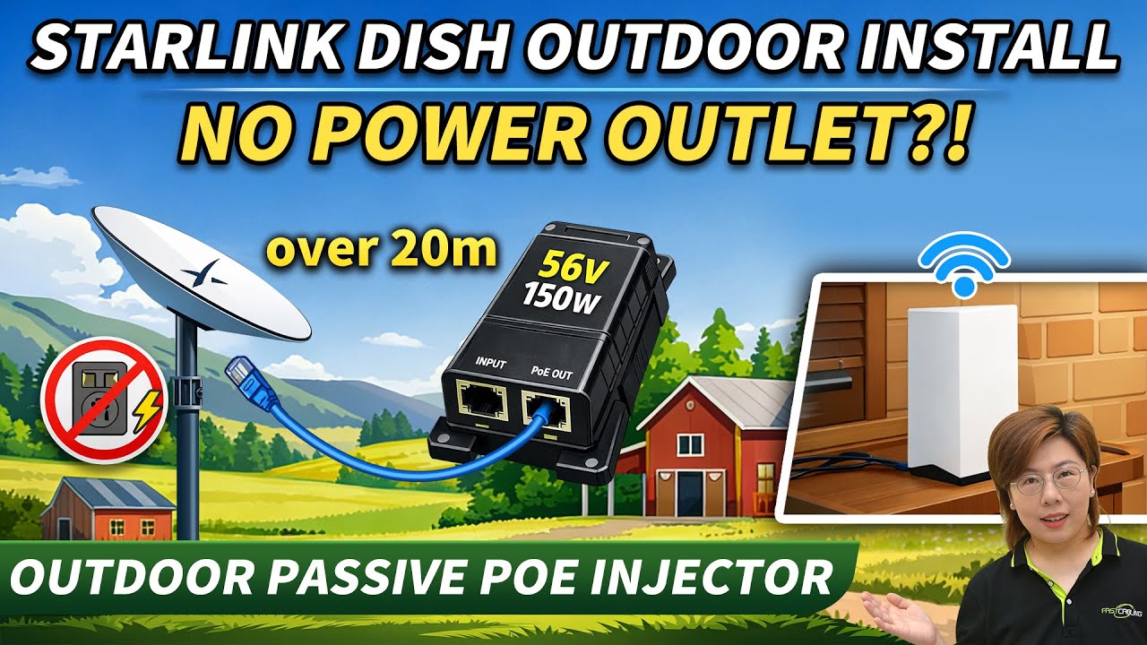Starlink Long-Distance Power Solution: Outdoor Passive PoE Injector Guide