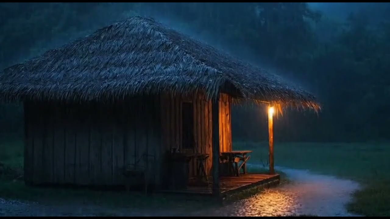 Deep Forest Rain & Cozy Cabin Glow  Ambient Sounds for Relaxation