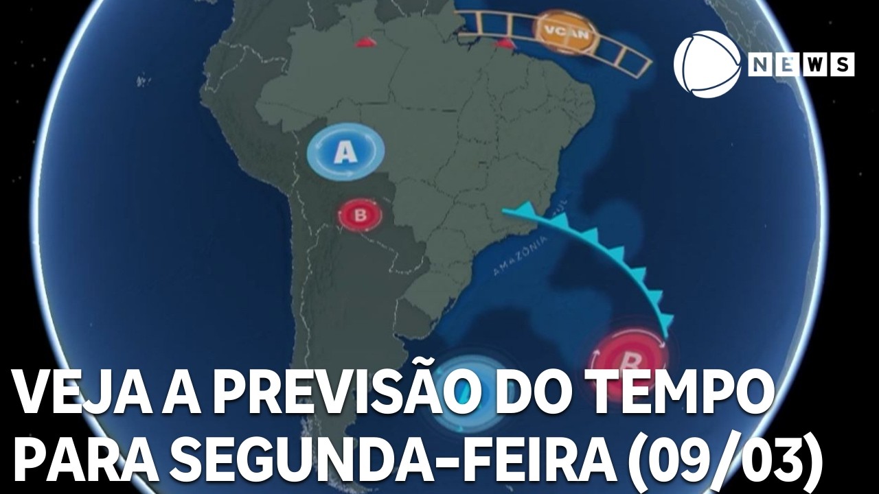 Veja a previs&atilde;o do tempo para todo o pa&iacute;s nesta segunda-feira (09/03)