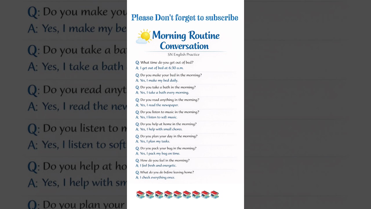 Morning routine Conversation part 2l 
