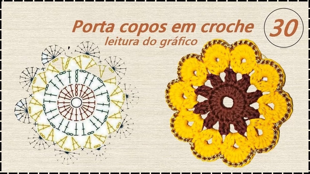 Porta Copos de Crochê - Como fazer um porta-copos a partir do gráfico ?!
