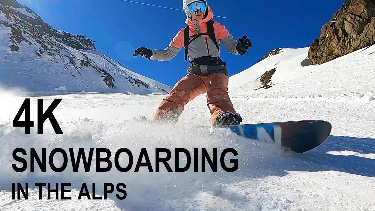 [4K] Snowboarding in the Alps - Stubai | Timelapse | Slow Motion