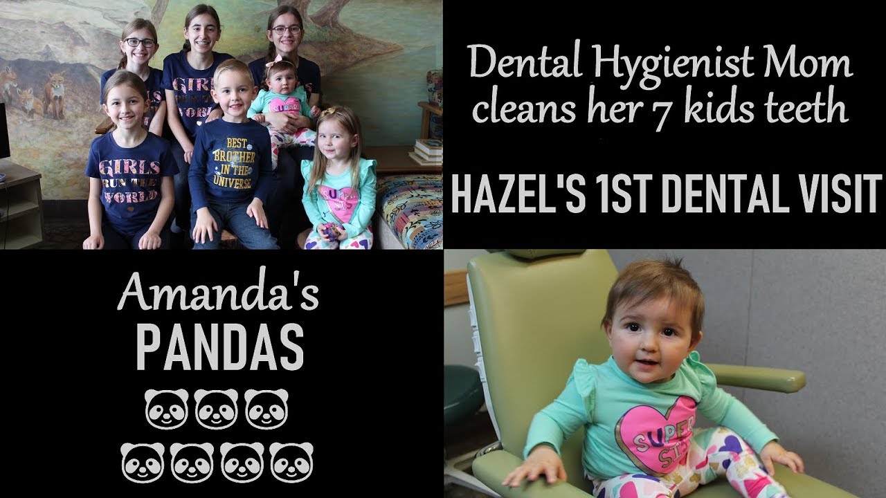 Dental Hygienist Mom Cleans her 7 Kids Teeth | Hazel's 1st Dental Visit | Amanda's Pandas