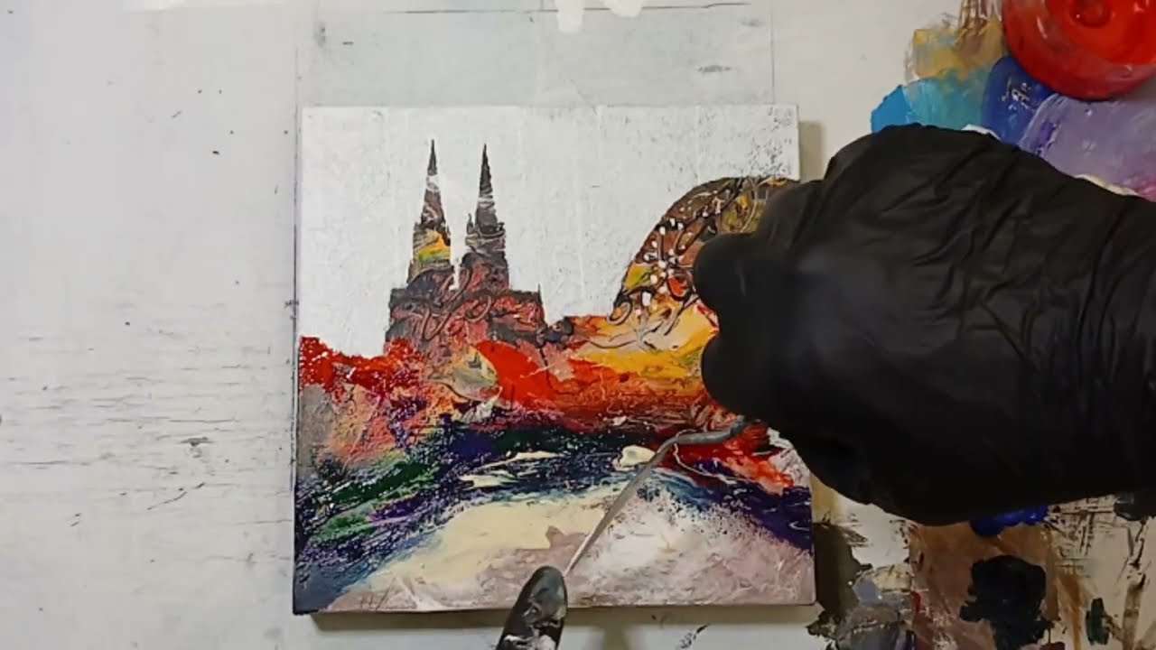 Der Kölner Dom in abstrakter Acrylmalerei | Vittorio Vitale | Acrylic Painting Process