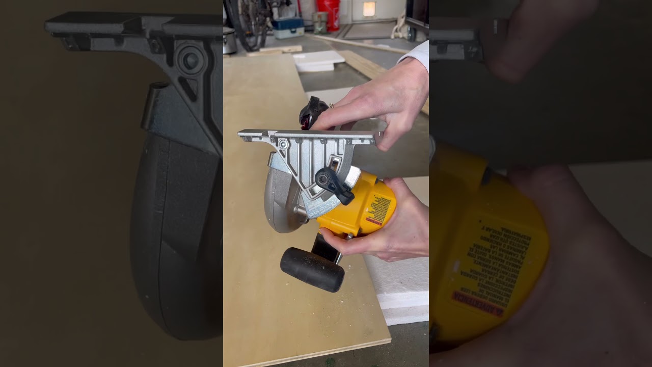 How to adjust dewalt circular saw cut angle. For more DIY tips follow @lizpacini