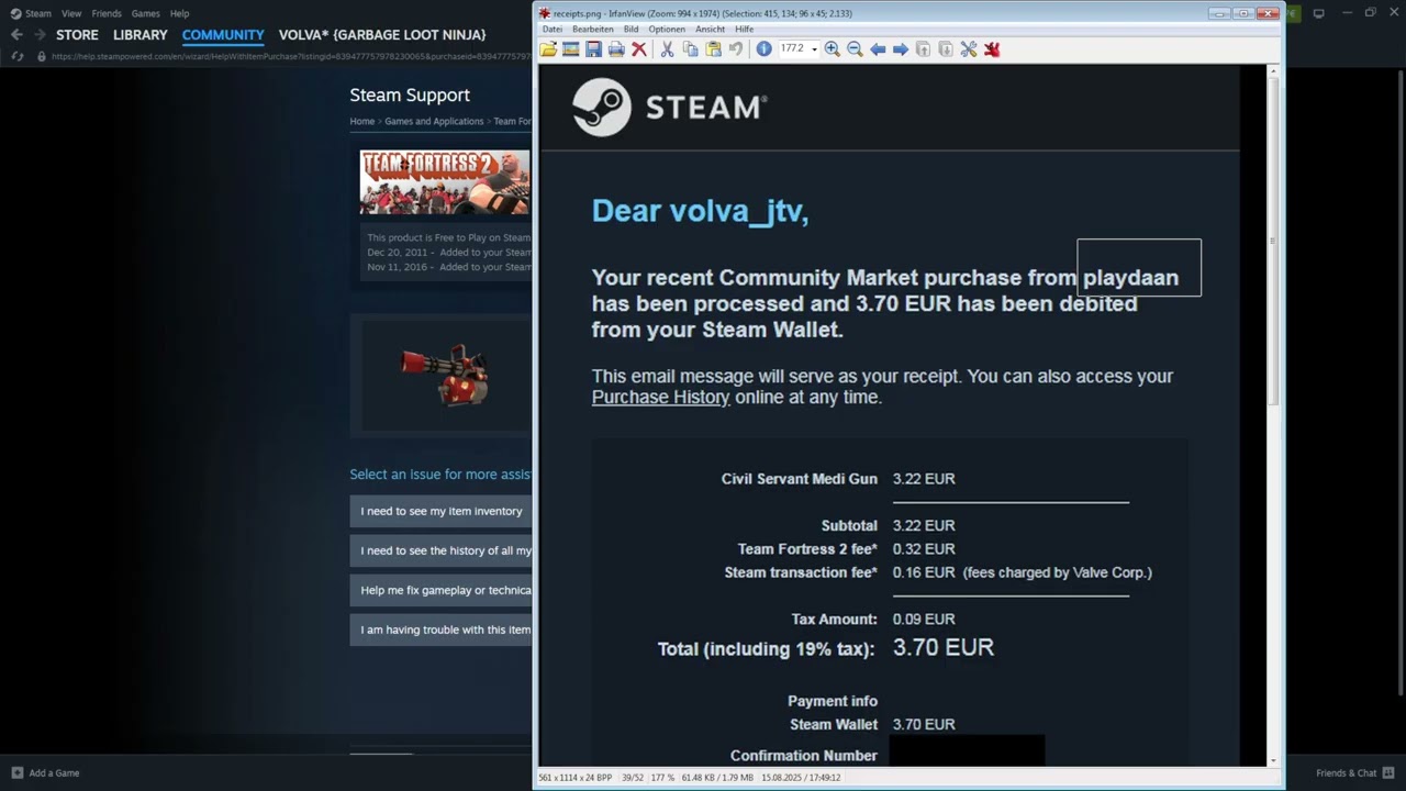 Steam Community Market History and Purchase History