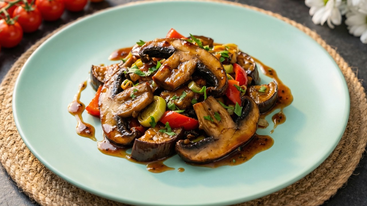 Mushrooms with Garlic & Eggplant — So Tasty You Don’t Need Meat! Simple Homemade Recipe!