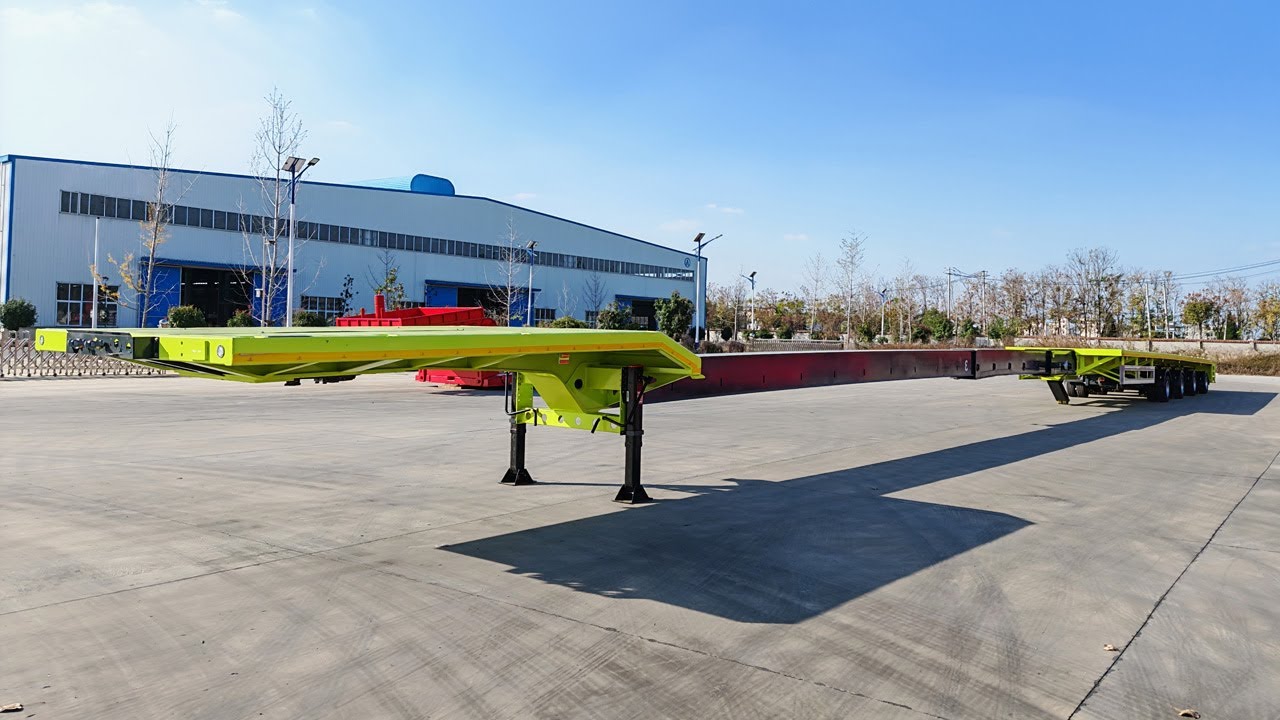 Wind Turbine Blade Trailer with Self Tracking Steering & Built In Hinges | HIPOTRUK
