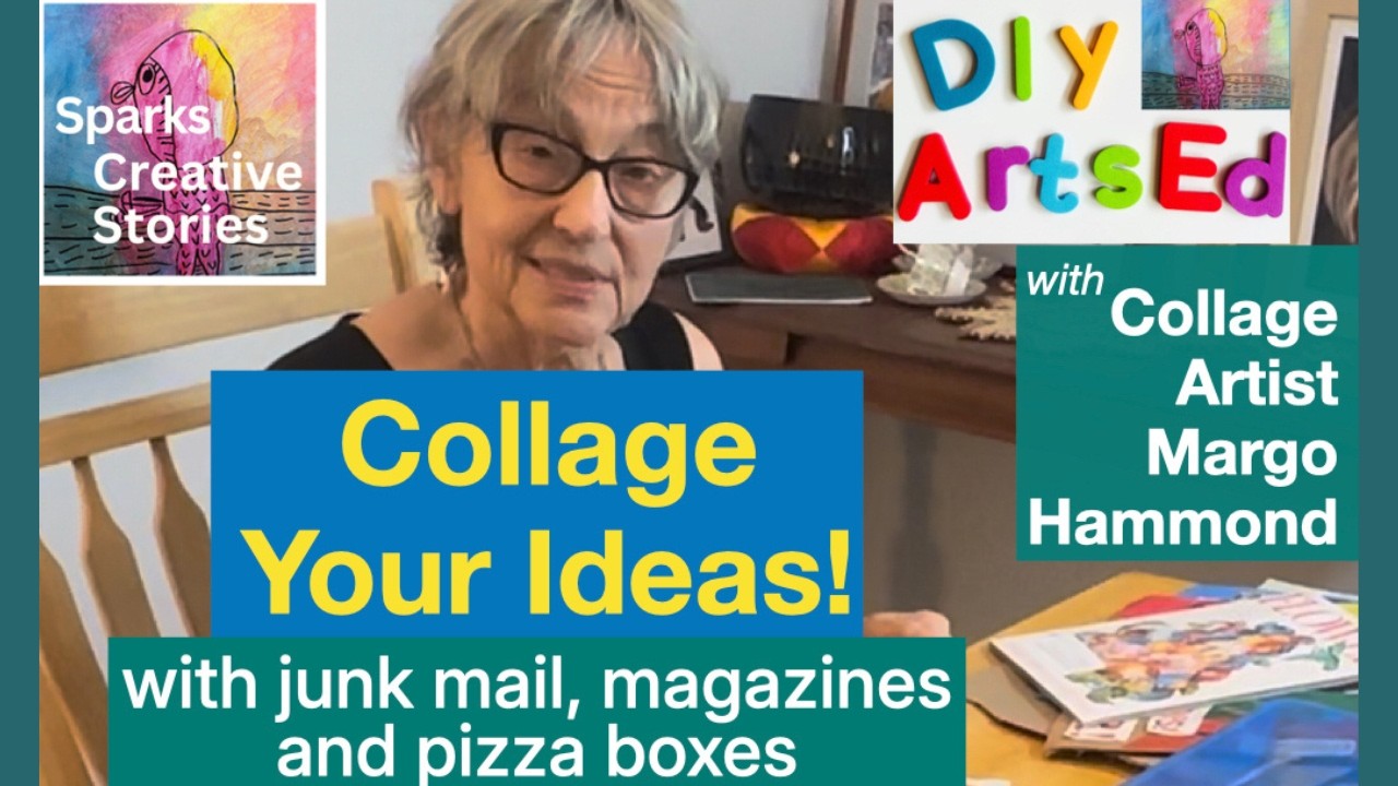 Create a Collage! How-To for Kids, using Junk Mail, Magazines and Pizza Boxes