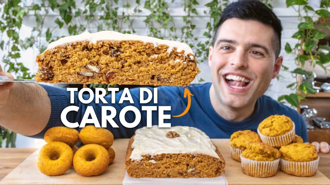 TORTA di CAROTE + Carrot Cake | Ricette facili senza uova e senza burro